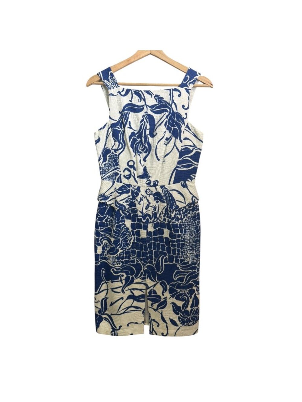 Emilio Pucci Printed Knee Length Sheath Dress Blue White Size 8 - Picture 2 of 14